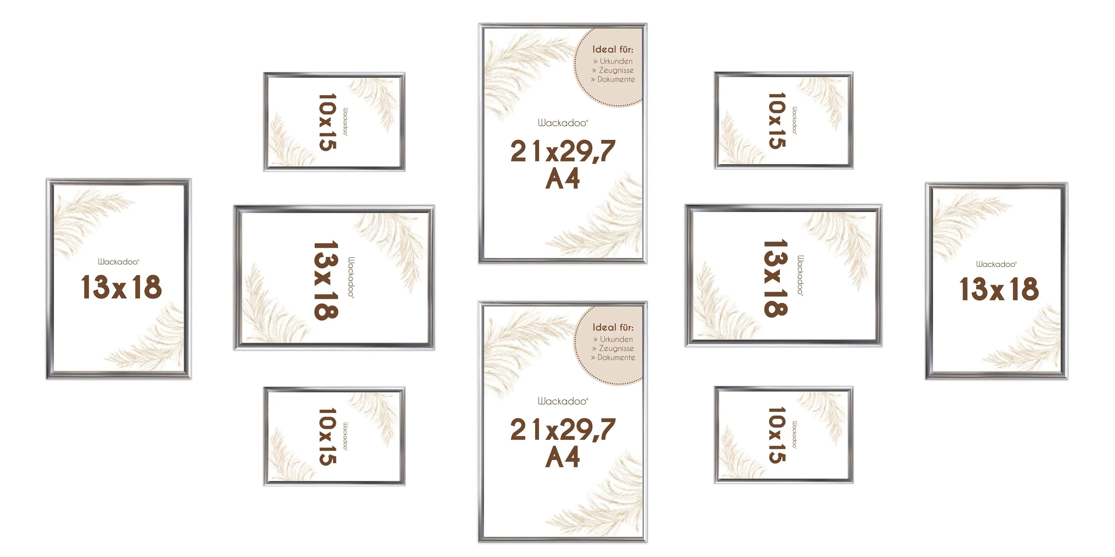 Bilderrahmen Set 10 teilig für Poster und Fotowände mit Glasscheibe Bilderrahmen Set