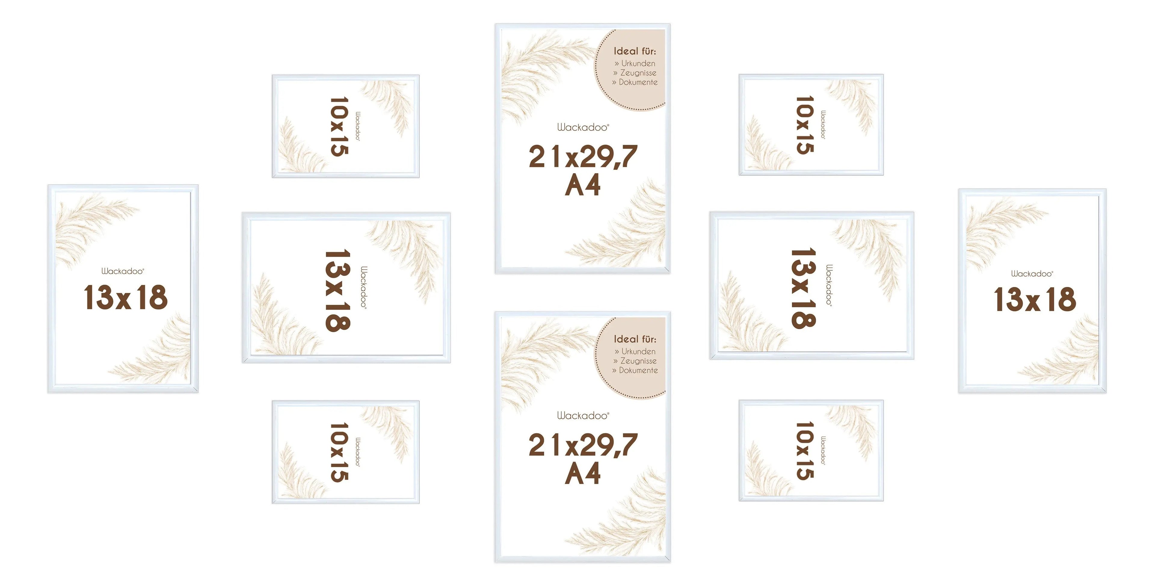 Bilderrahmen Set 10 teilig für Poster und Fotowände mit Glasscheibe Bilderrahmen Set