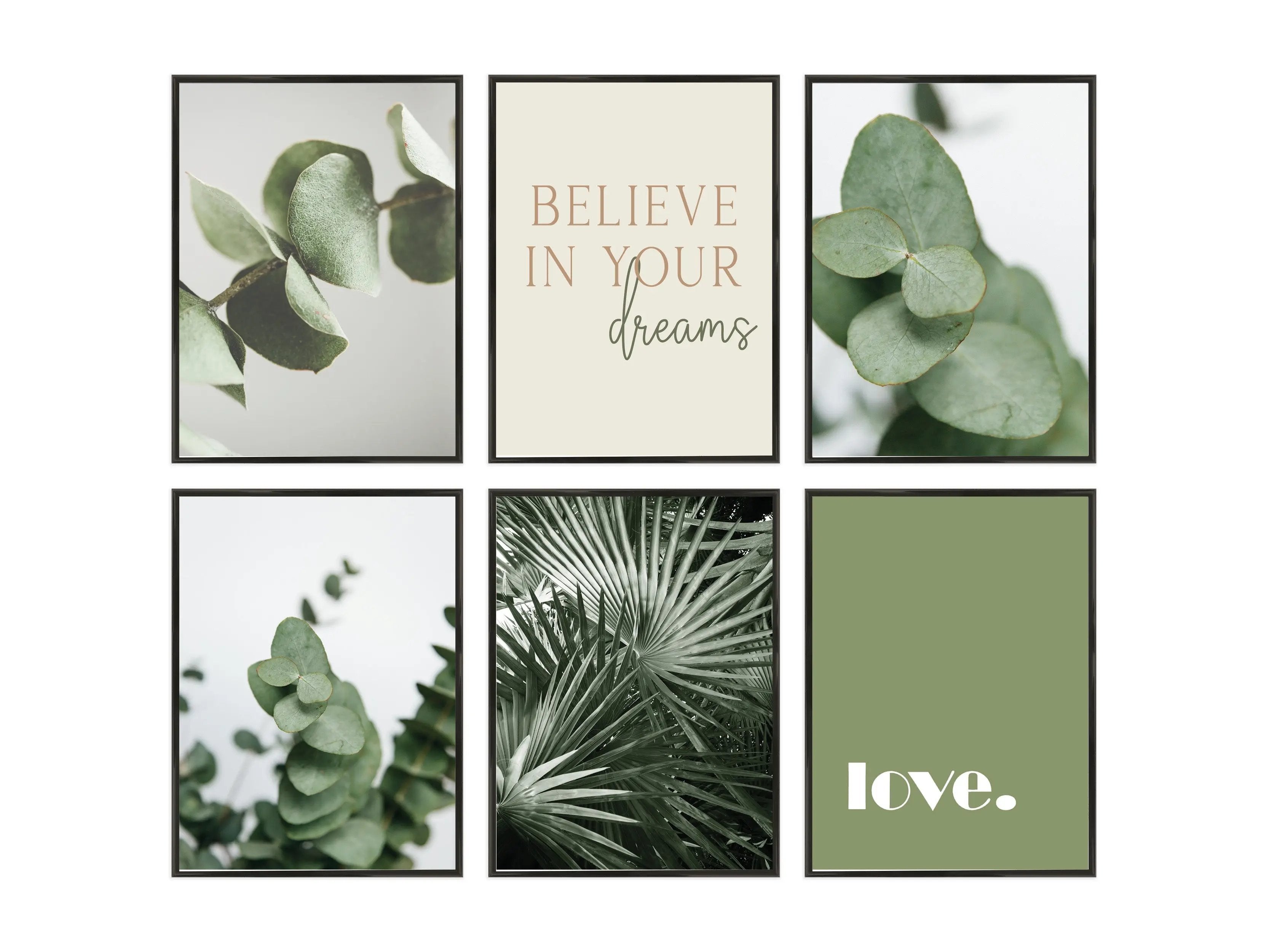 Bilderrahmen Set 6 teilig mit Glasscheiben zum Gestalten von Fotowänden Bilderrahmen Set