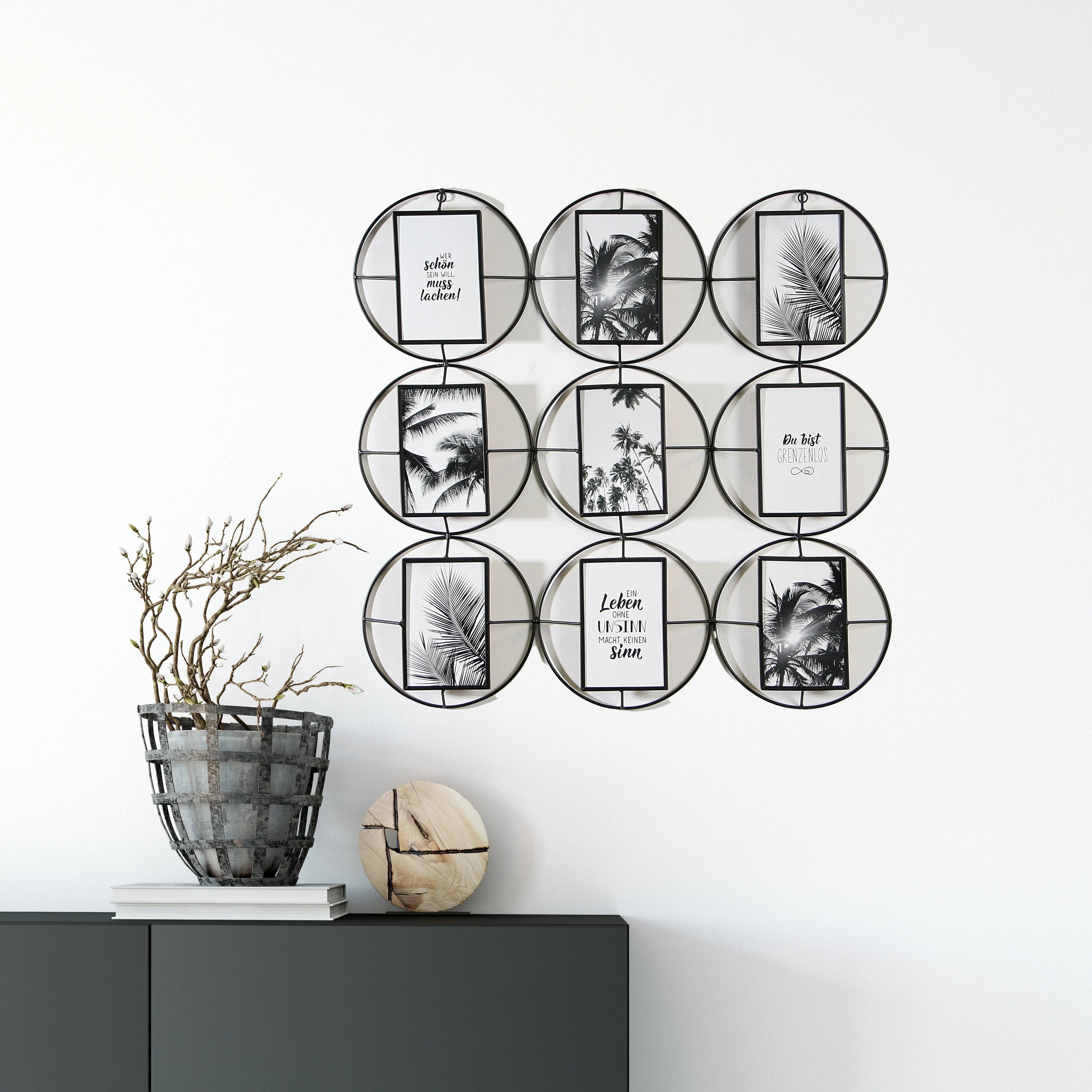 Wackadoo Bilderrahmen Collage für 9 Fotos aus Metall mit Glasscheibe COLLAGERAHMEN