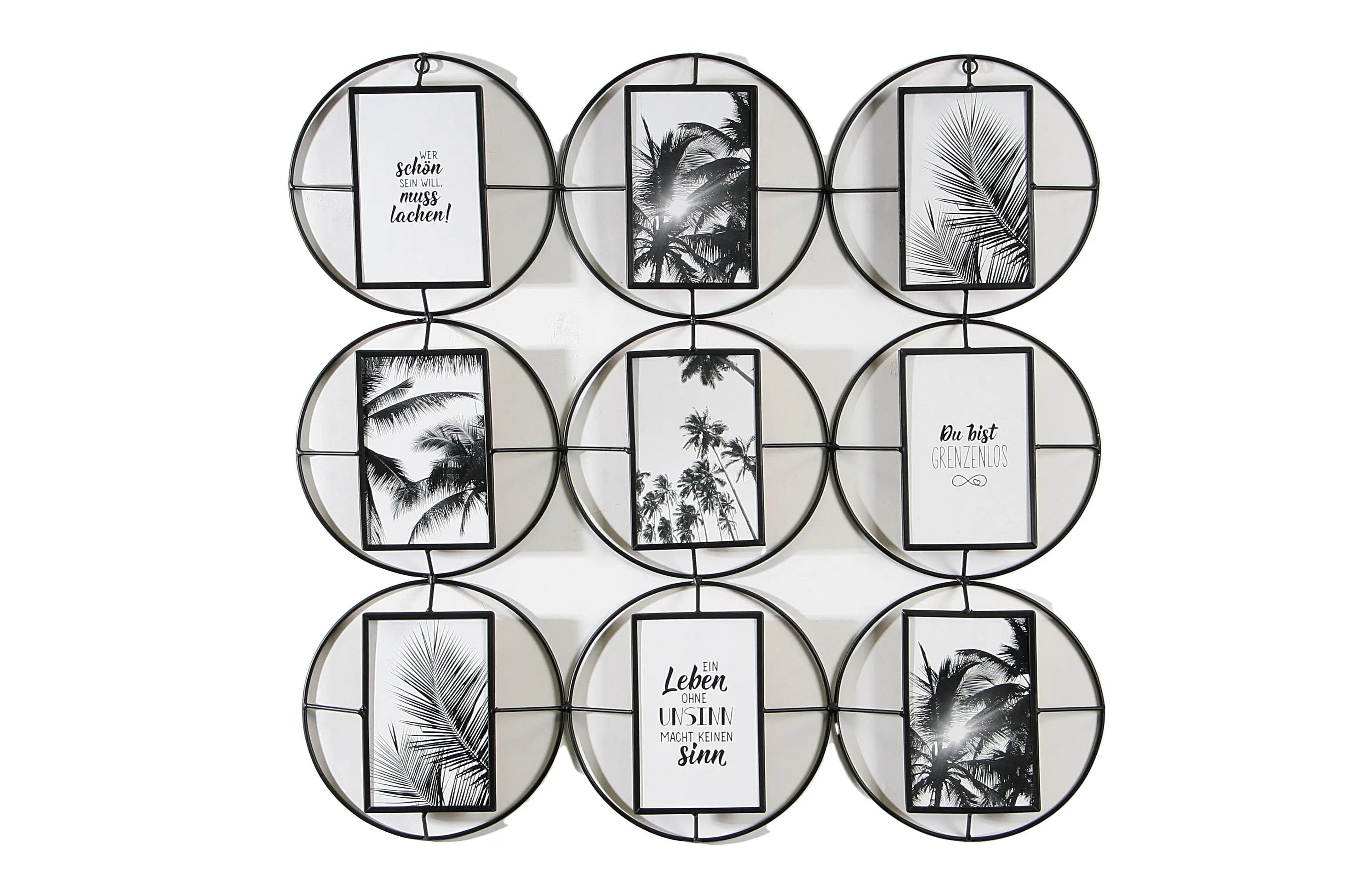 Wackadoo Bilderrahmen Collage für 9 Fotos aus Metall mit Glasscheibe COLLAGERAHMEN