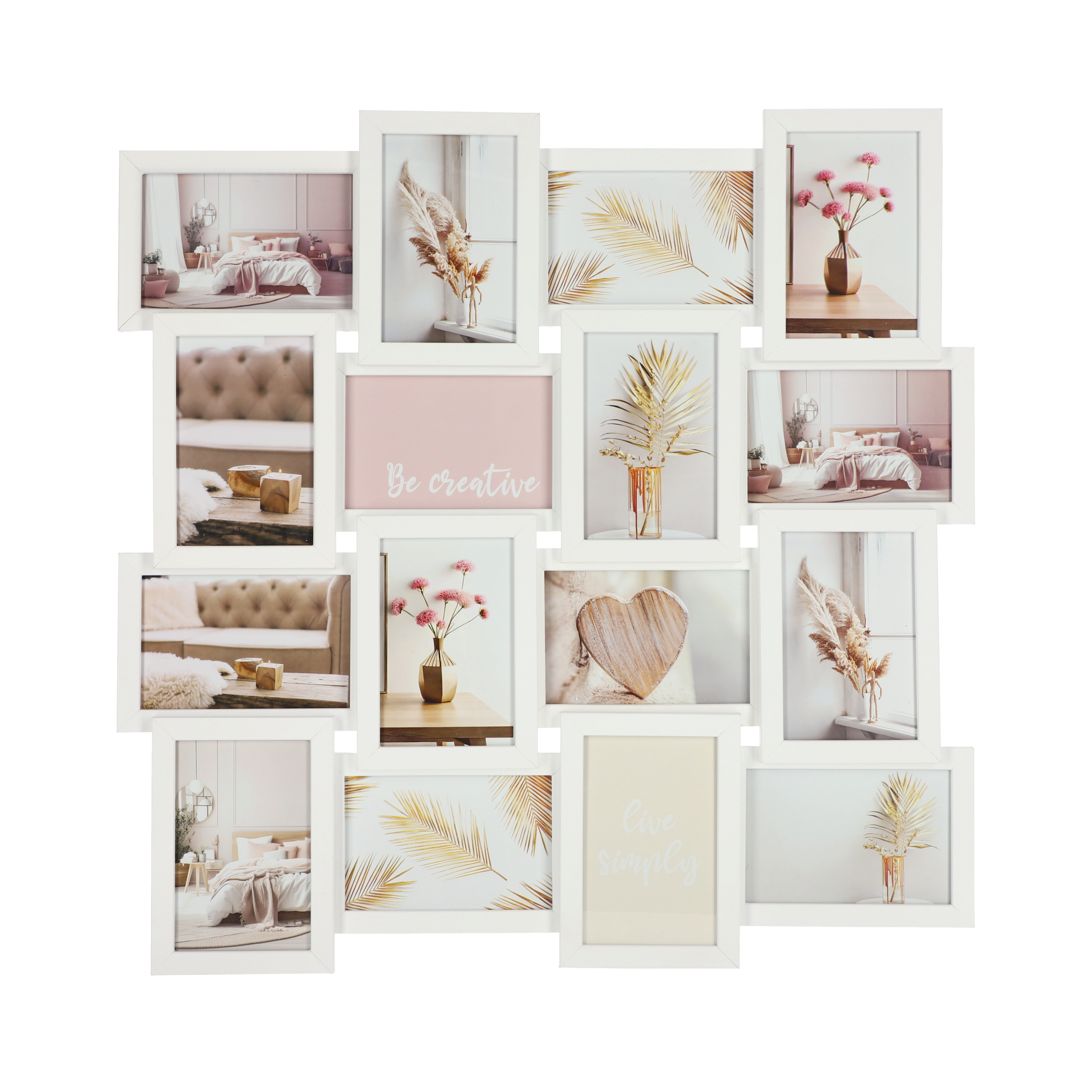 Wackadoo Bilderrahmen Collage 10x15 cm für 16 Fotos - Weiß COLLAGERAHMEN