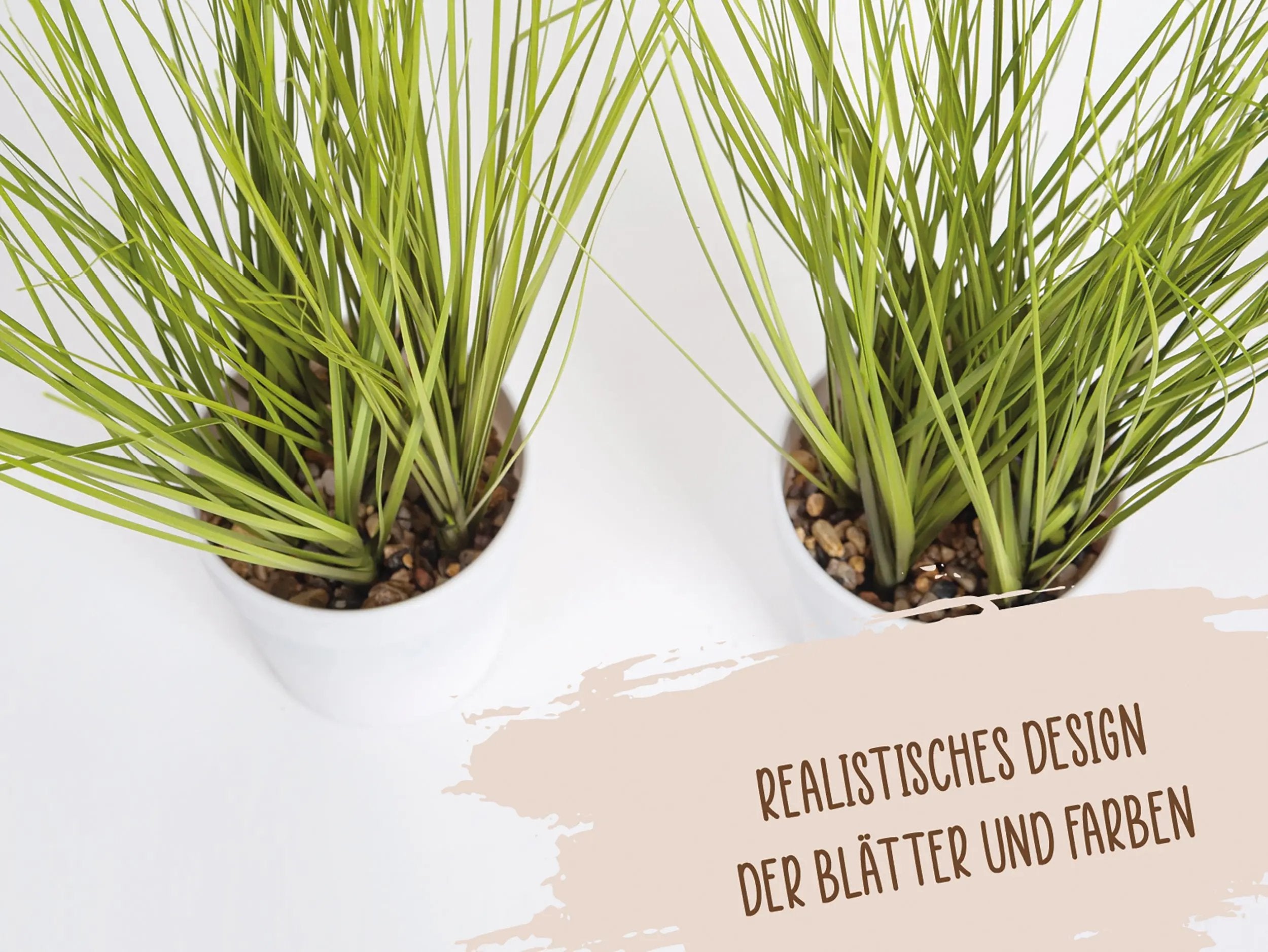 Kunstgras 2er Set im Übertopf 17 cm Interior Design