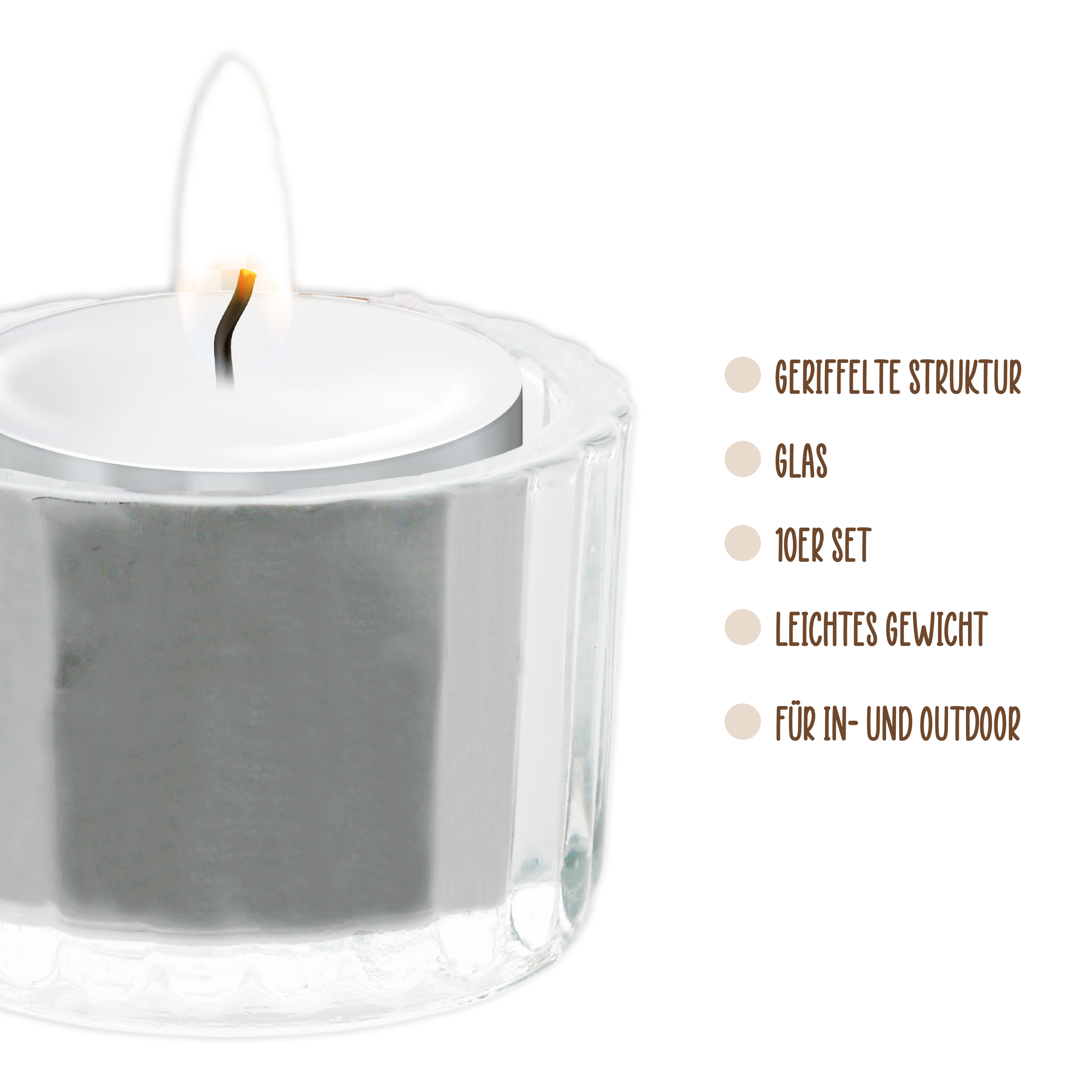 Teelichtgläser Set 10er Set Wackadoo Living