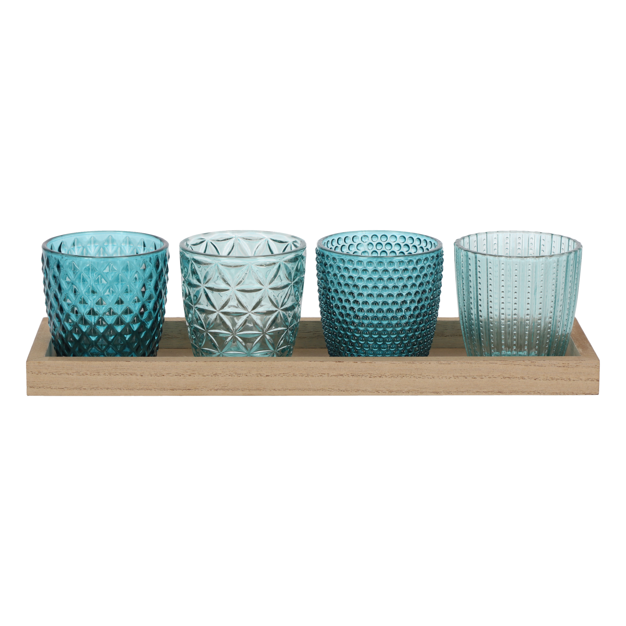 Windlicht Set 4-teilig inkl. Dekotablett