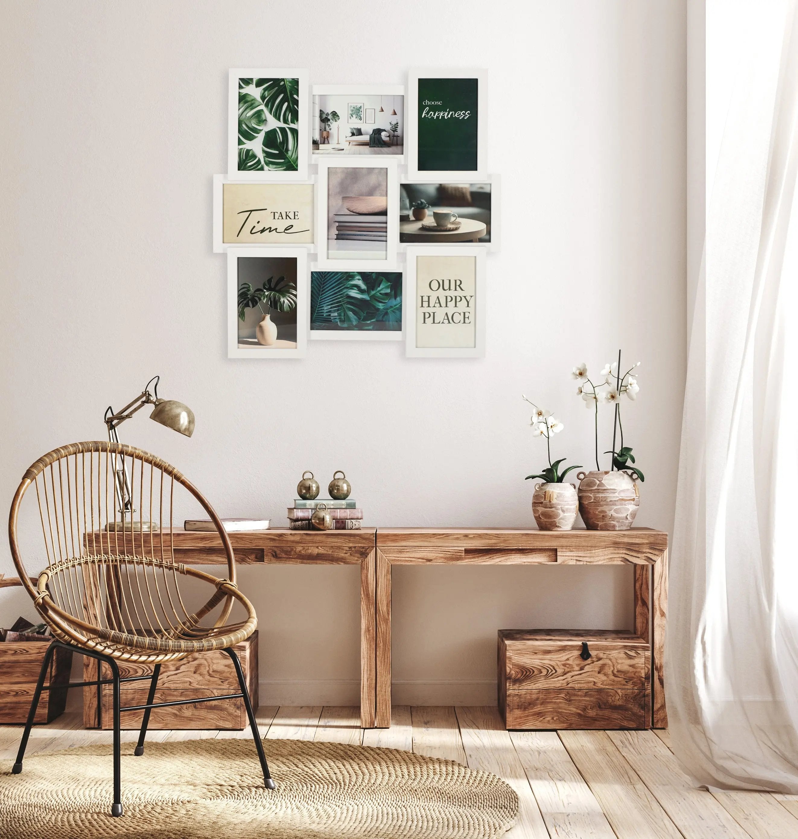 Wackadoo Bilderrahmen Collage 10x15 cm für 9 Fotos - Weiß COLLAGERAHMEN