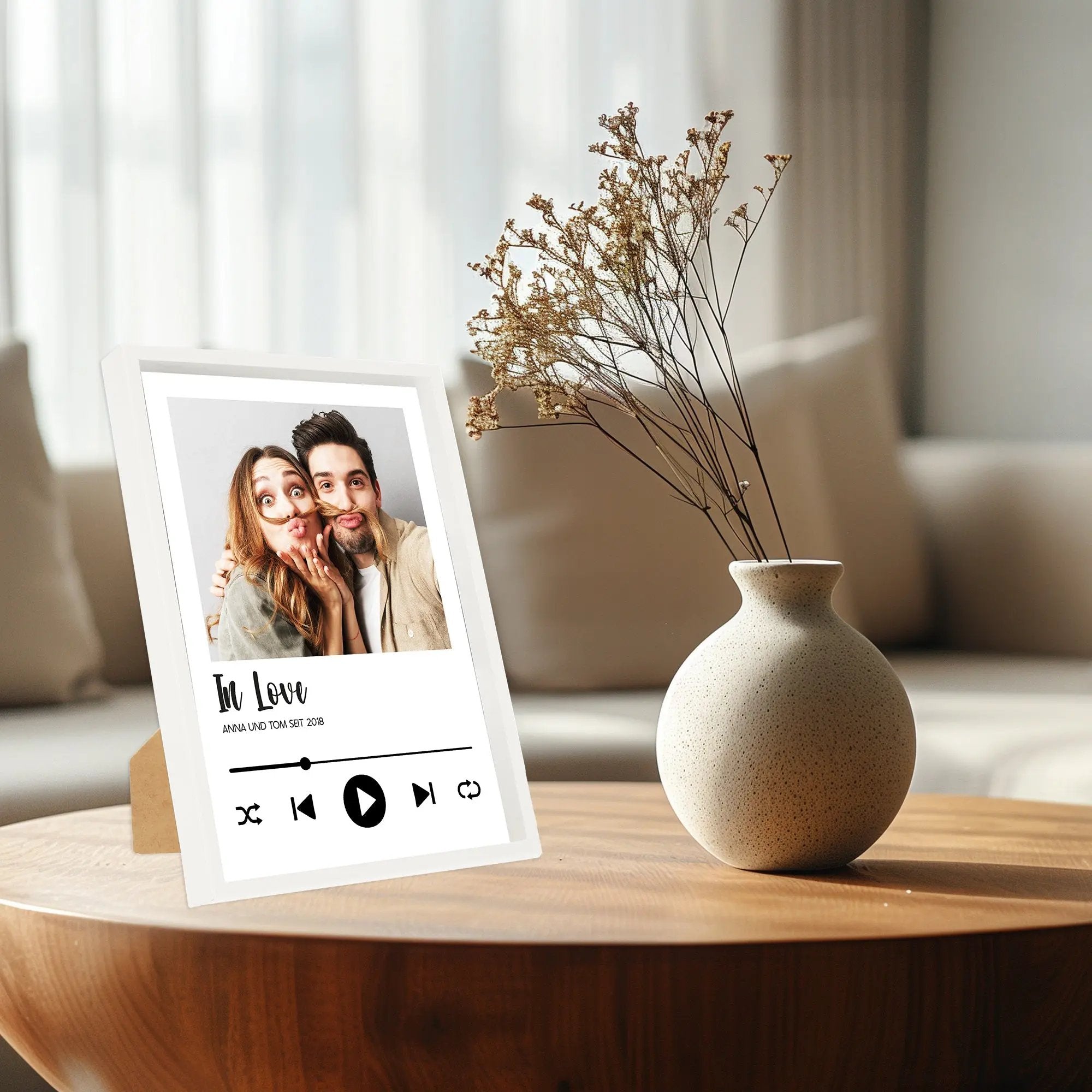 Wackadoo Poster Song Cover mit Foto und individuellem Text Personalisiertes Geschenk inklusive Bilderrahmen aus Holz Geschenkideen