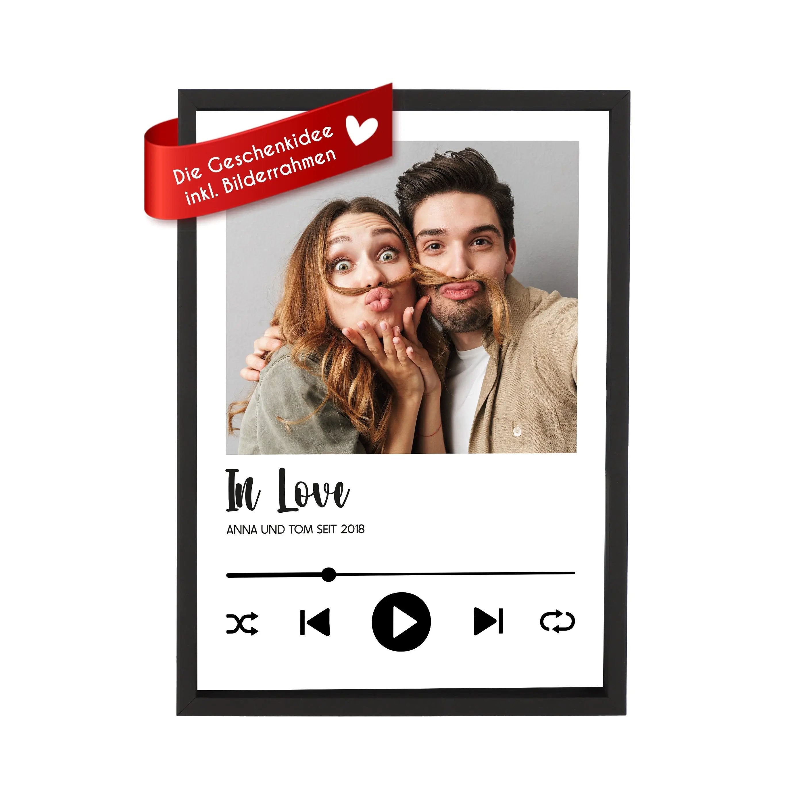 Wackadoo Poster Song Cover mit Foto und individuellem Text Personalisiertes Geschenk inklusive Bilderrahmen aus Holz Geschenkideen