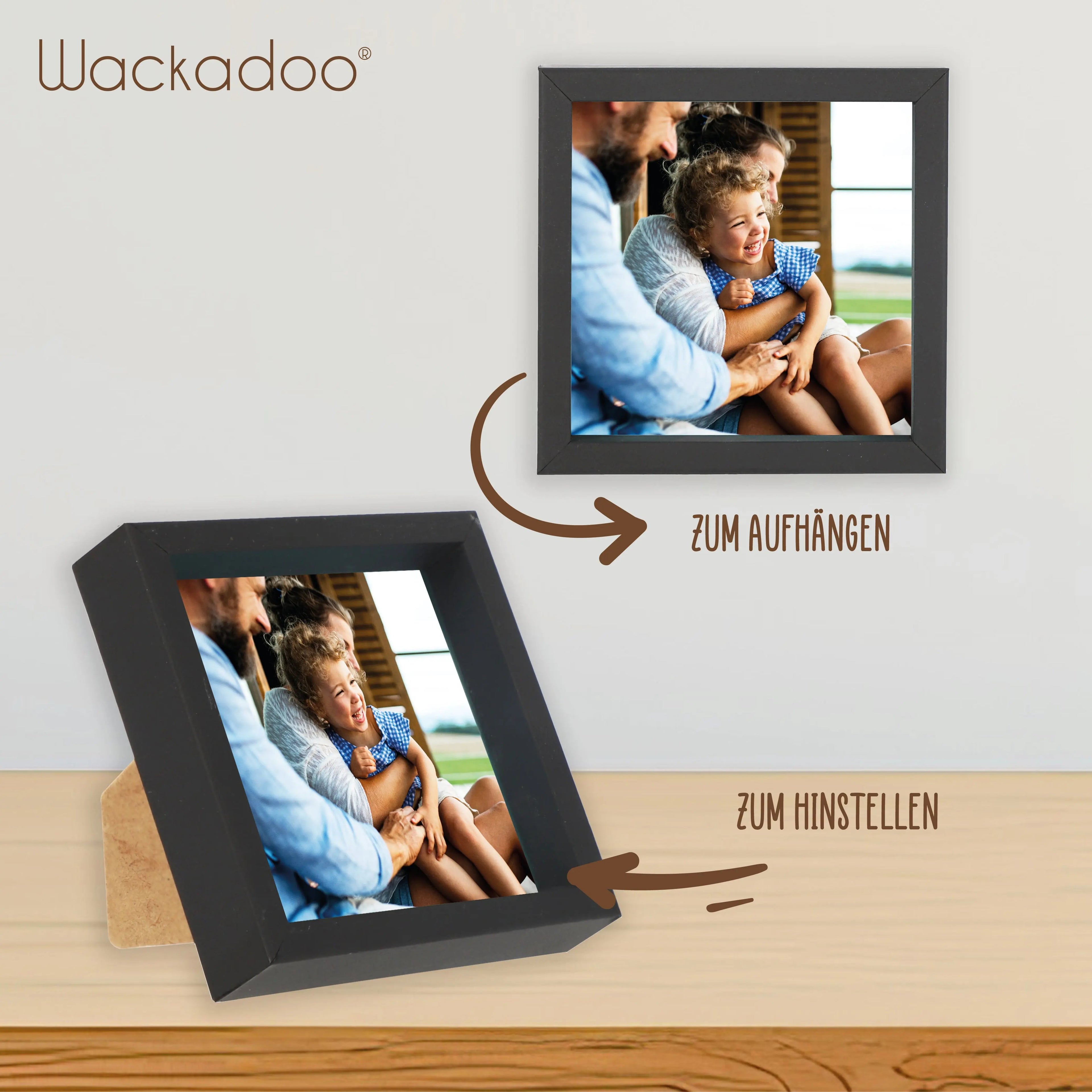 Bilderrahmen quadratisch aus HOLZ mit Deinem eigenen Foto - einfach & schnell hochladen Picturedoo