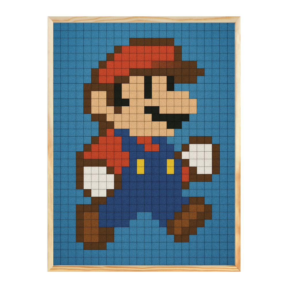 Poster mit Bilderrahmen Super Mario Pixel - inklusive Bilderrahmen
