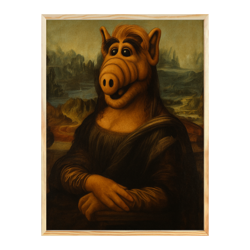 Poster mit Bilderrahmen Mona Lisa Alf - verschiedene Formate