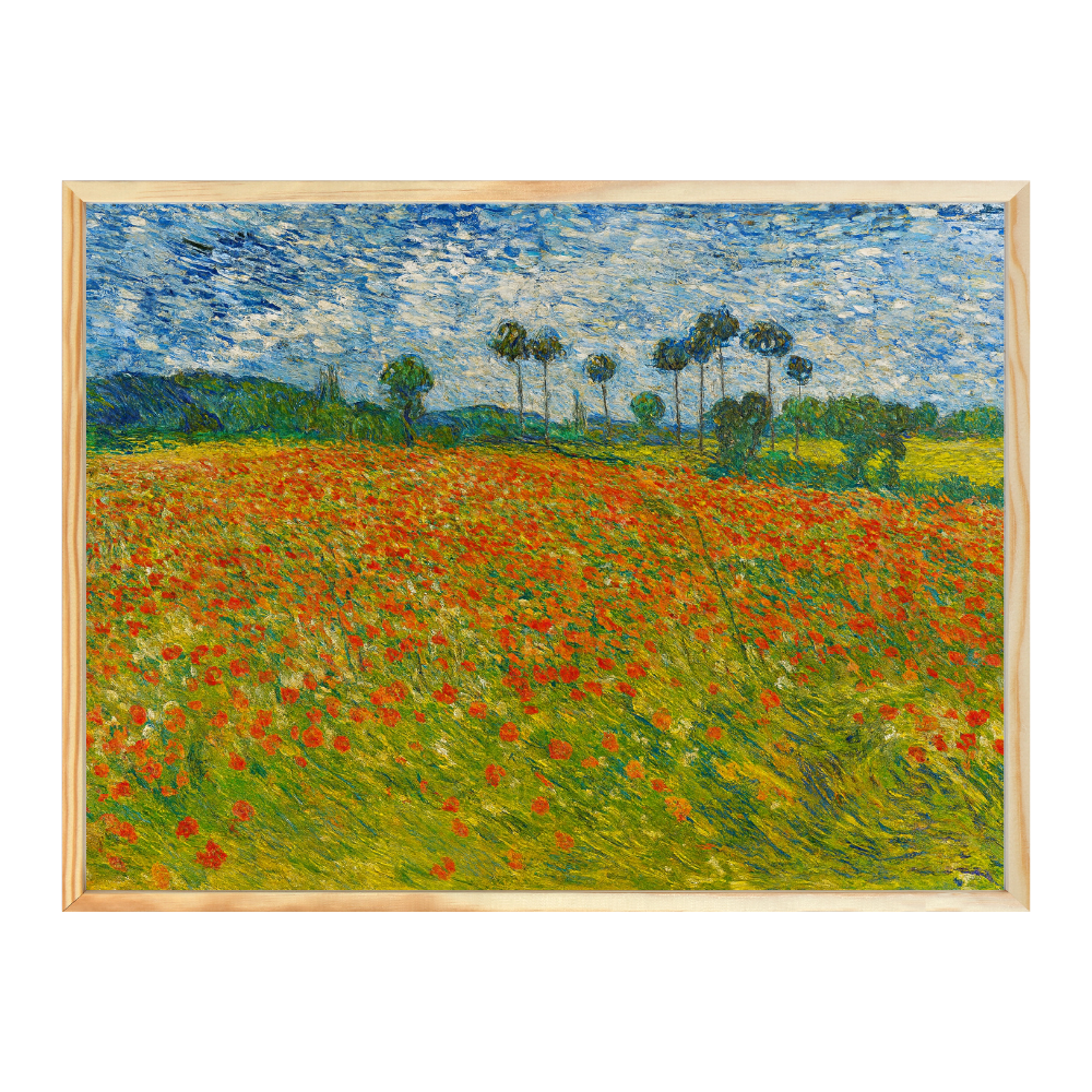 Poster mit Bilderrahmen van Gogh Mohnwiese - verschiedene Formate