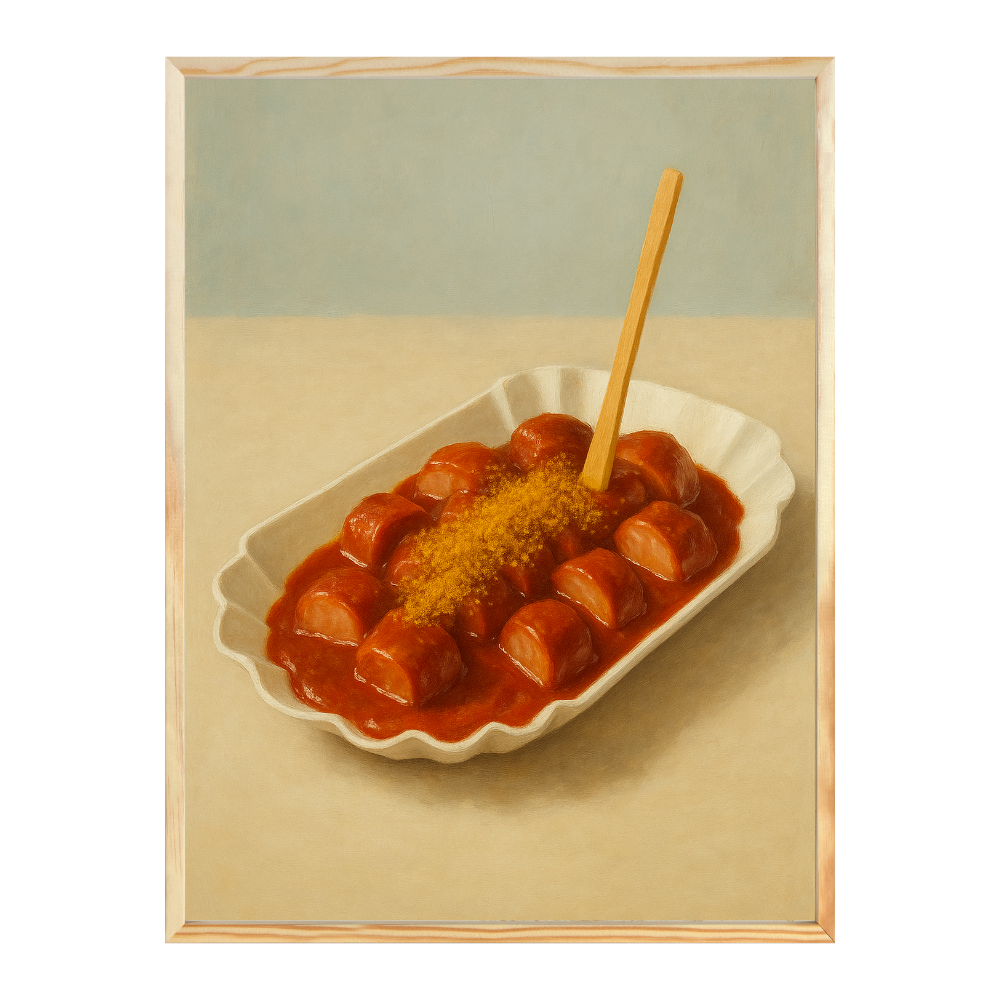 Poster mit Bilderrahmen Currywurst - verschiedene Formate