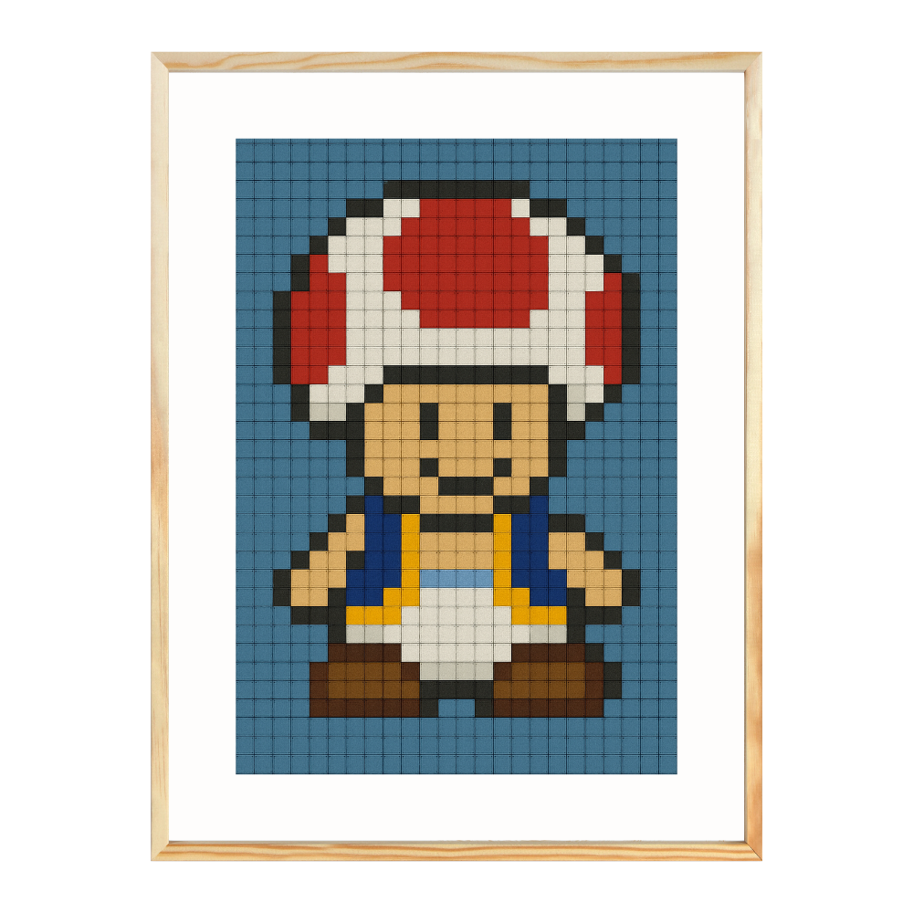 Poster mit Bilderrahmen Toad Pixel - verschiedene Formate