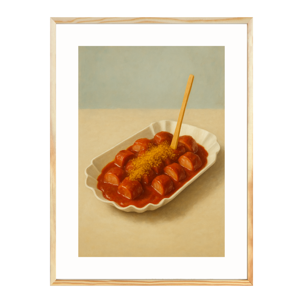 Poster mit Bilderrahmen Currywurst - verschiedene Formate