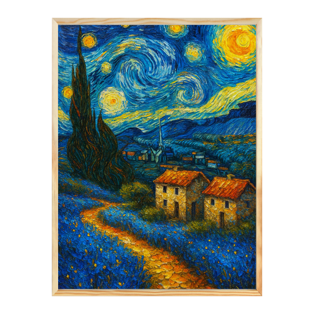Poster mit Bilderrahmen van Gogh Landschaft - verschiedene Formate