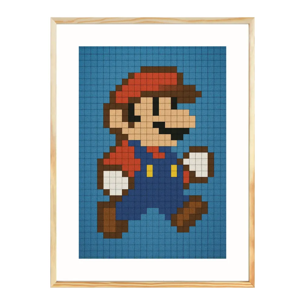 Poster mit Bilderrahmen Super Mario Pixel - inklusive Bilderrahmen Interior Design
