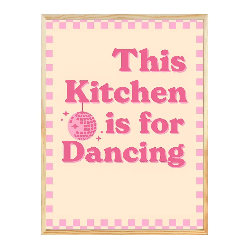 Poster mit Bilderrahmen Dancing Kitchen - inklusive Bilderrahmen Interior Design