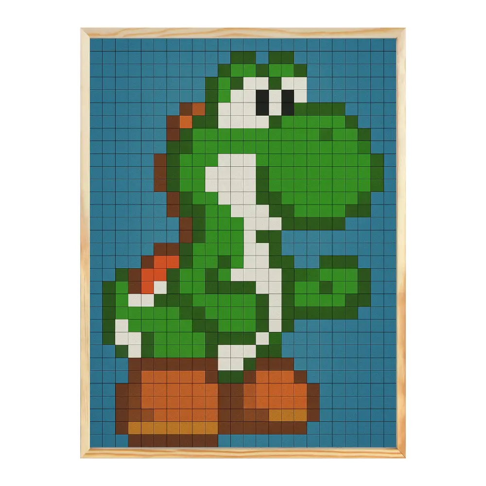 Poster mit Bilderrahmen Yoshi Pixel - verschiedene Formate Interior Design