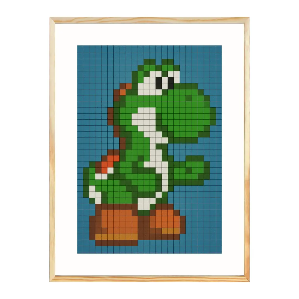 Poster mit Bilderrahmen Yoshi Pixel - verschiedene Formate Interior Design