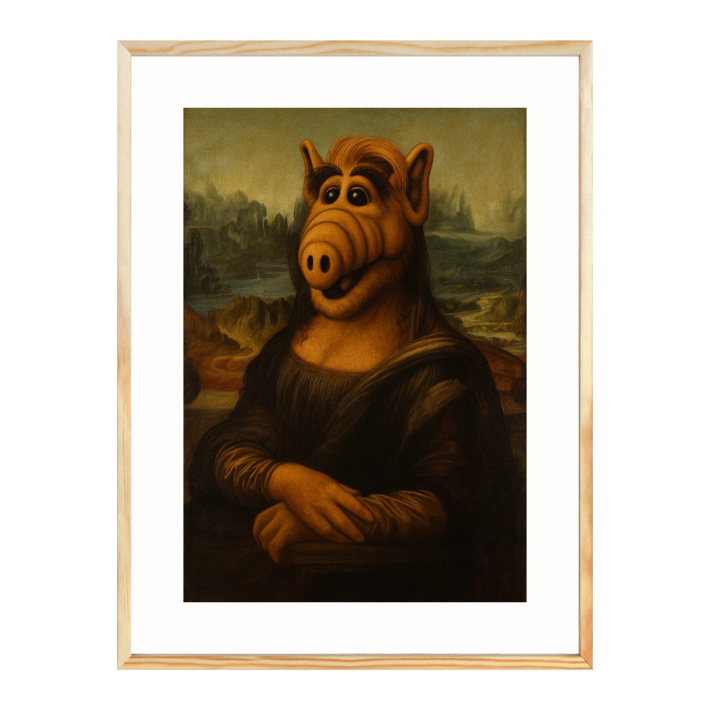 Poster mit Bilderrahmen Mona Lisa Alf - verschiedene Formate