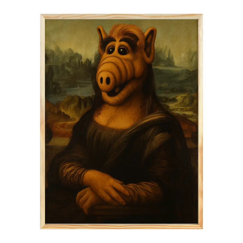 Poster mit Bilderrahmen Mona Lisa Alf - verschiedene Formate Interior Design