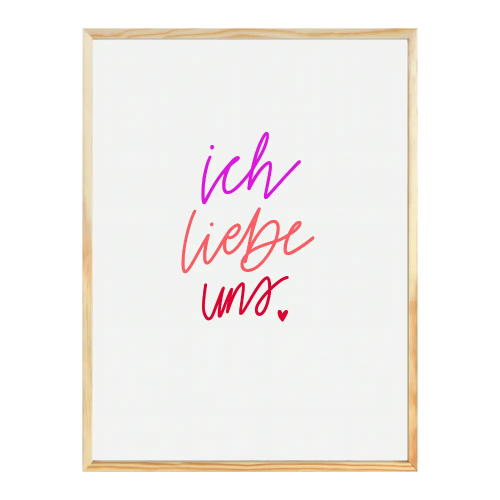 Poster mit Bilderrahmen ich liebe uns - verschiedene Formate Interior Design
