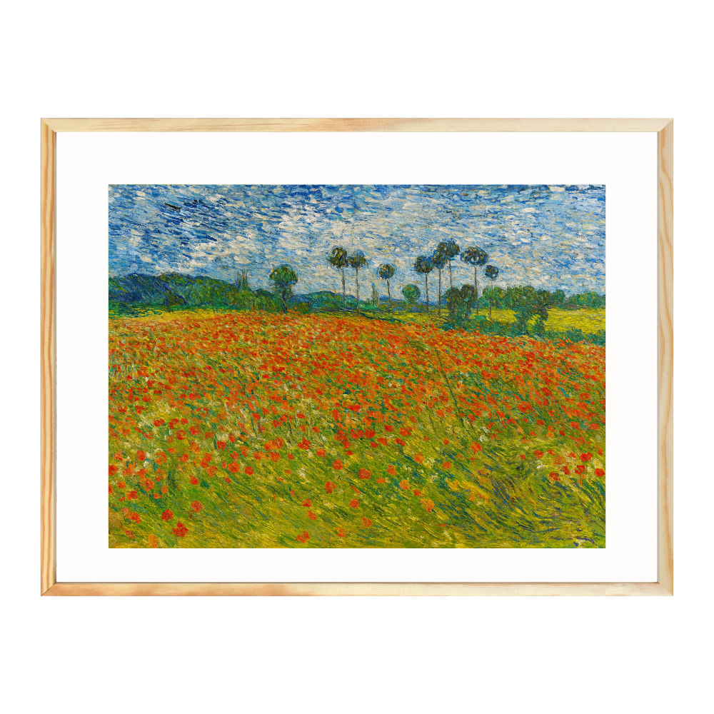 Poster mit Bilderrahmen van Gogh Mohnwiese - verschiedene Formate