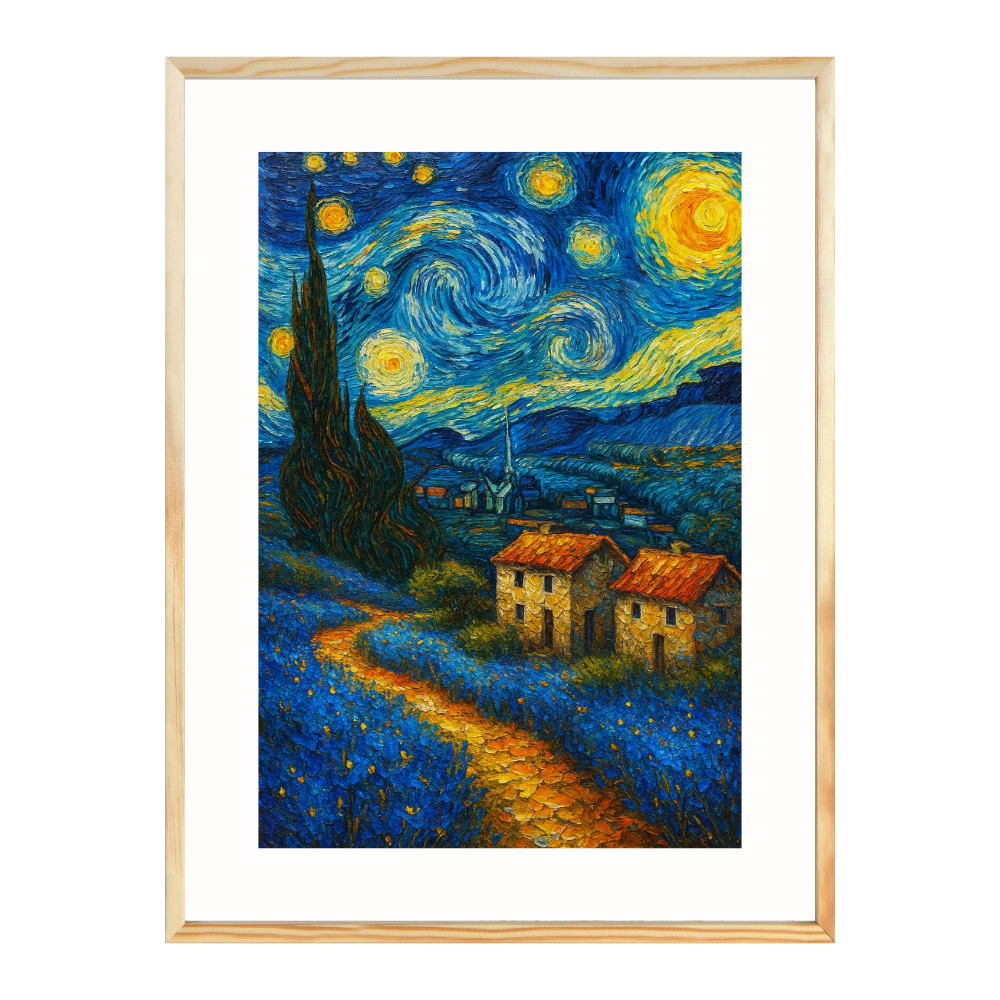Poster mit Bilderrahmen van Gogh Landschaft - verschiedene Formate