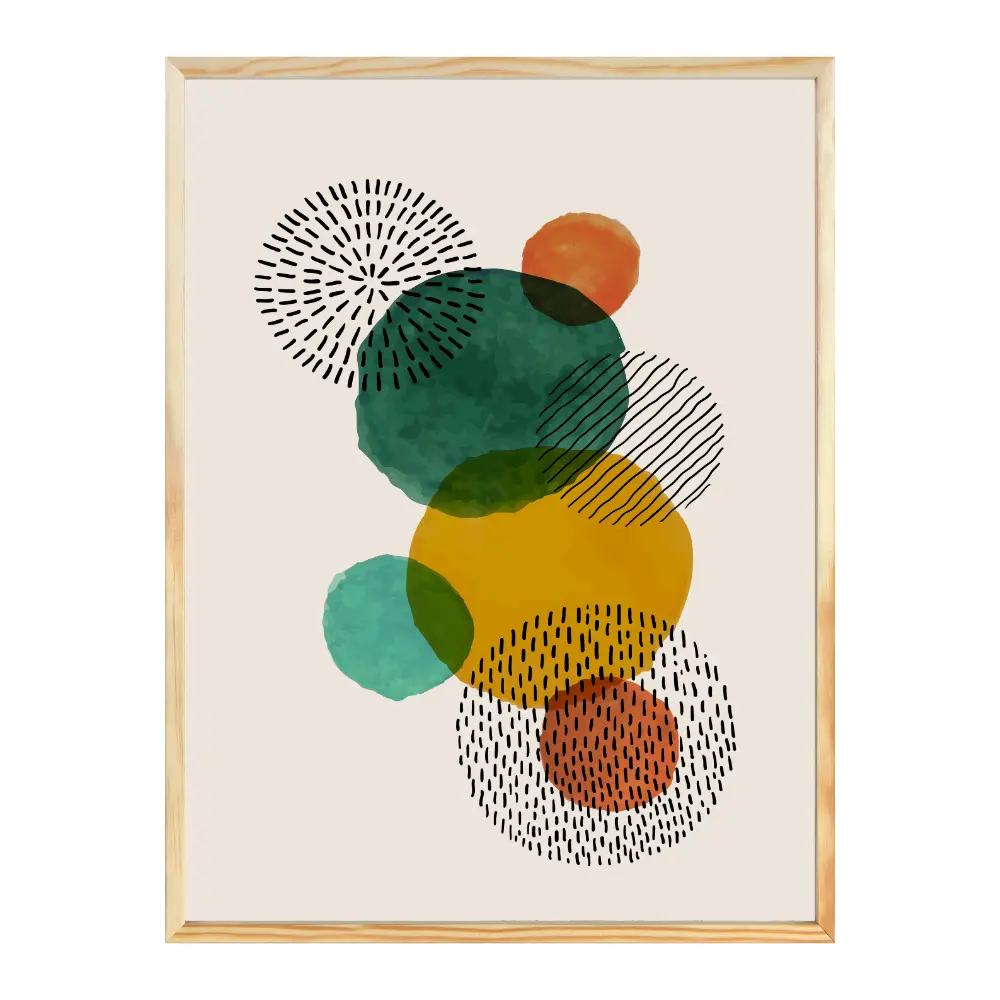 Poster mit Bilderrahmen Kreise - inklusive Bilderrahmen Interior Design