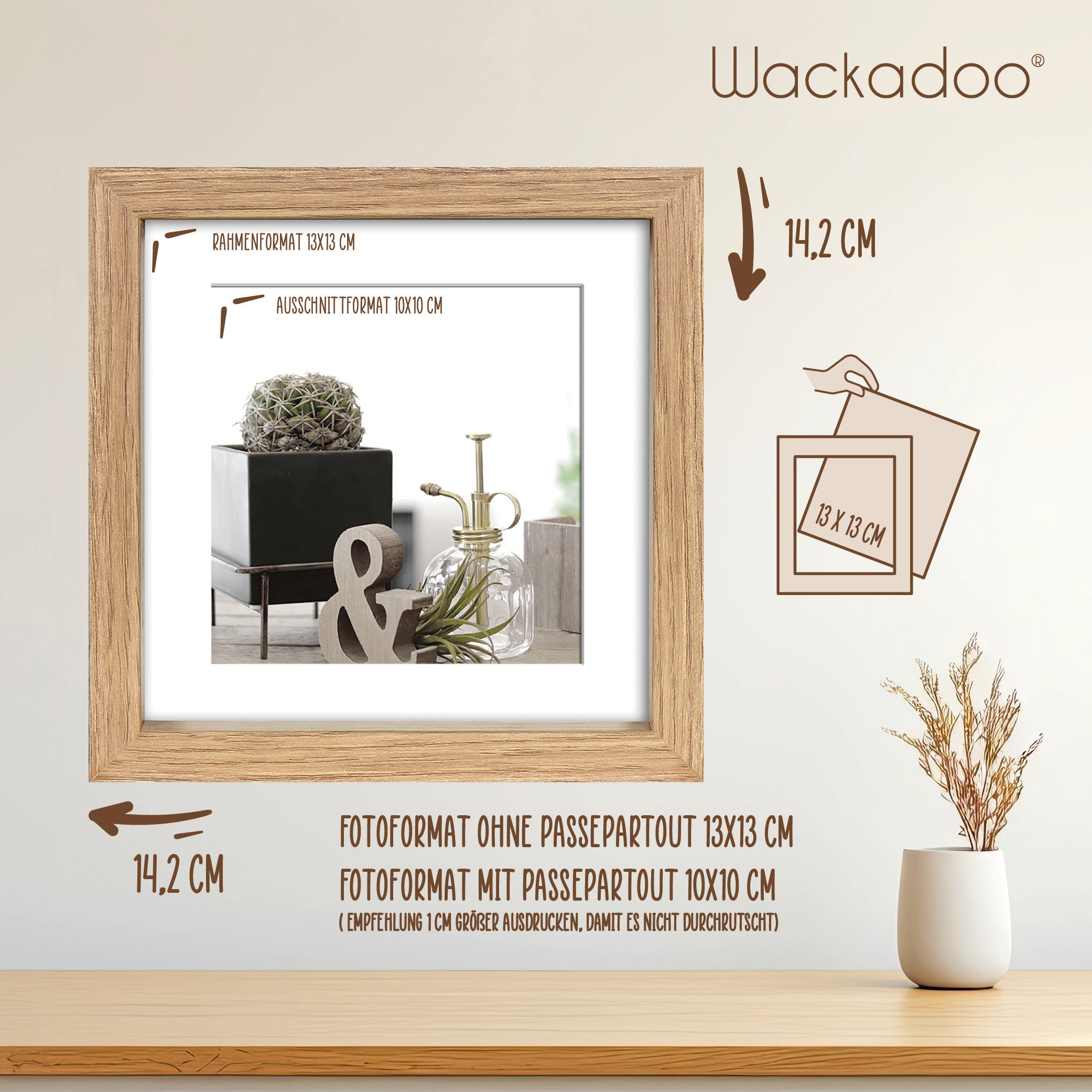 Wackadoo Bilderrahmen Set Nordic aus FSC® Holz Eiche Optik