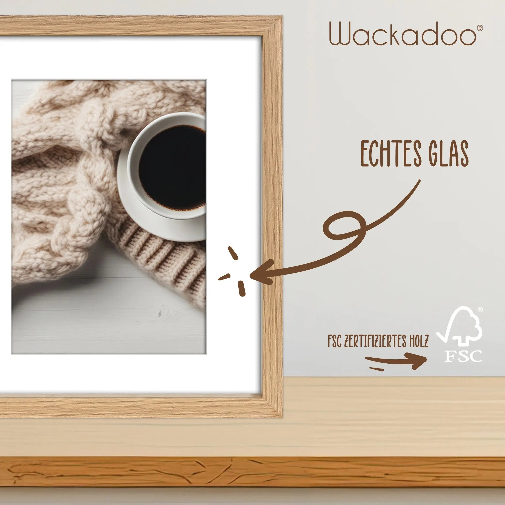 Bilderrahmen Collage aus MDF Holz für 3 Bilder, Bildformat 13 x 18 cm, FSC-zertifiziert Wackadoo Living