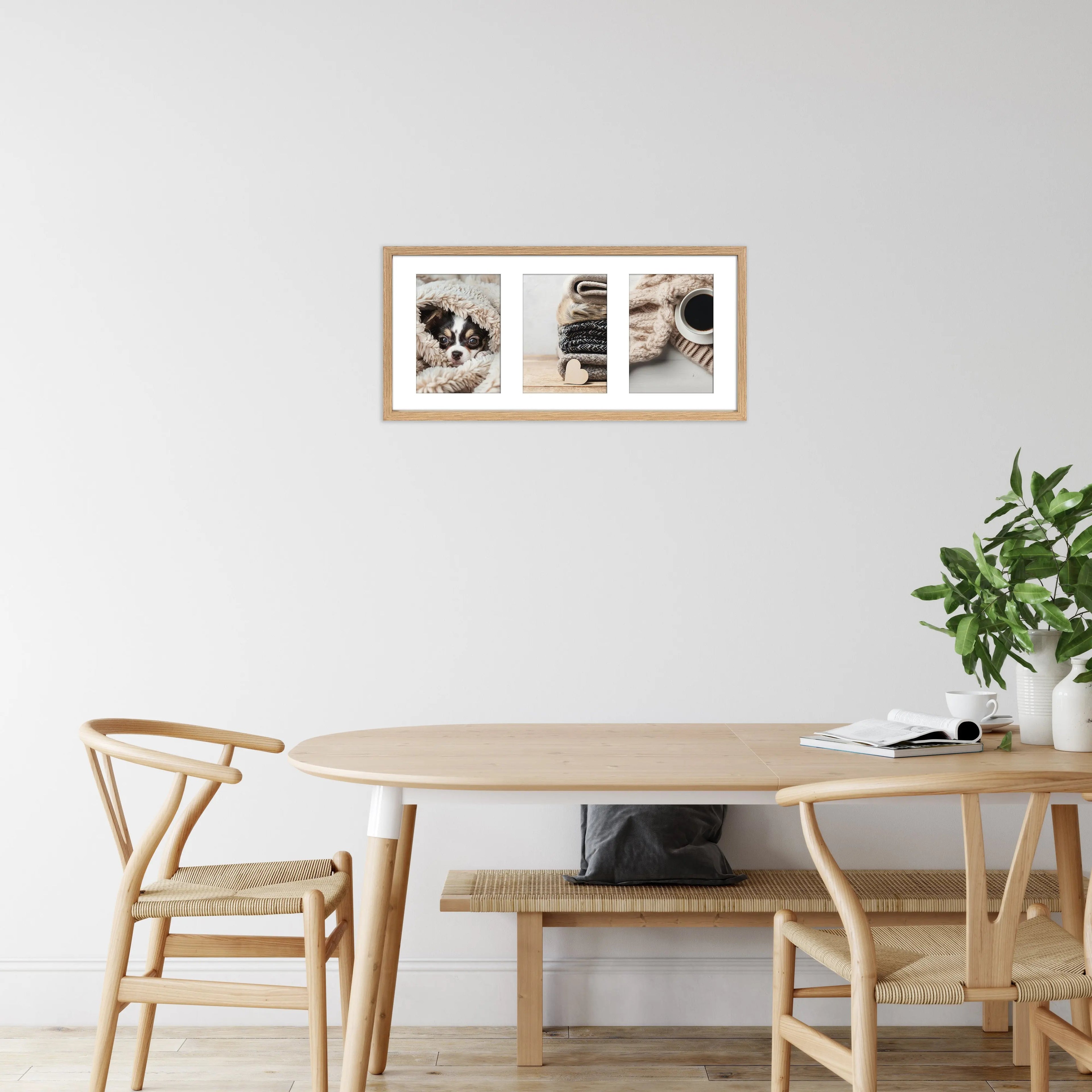 Bilderrahmen Collage aus MDF Holz für 3 Bilder, Bildformat 13 x 18 cm, FSC-zertifiziert Wackadoo Living