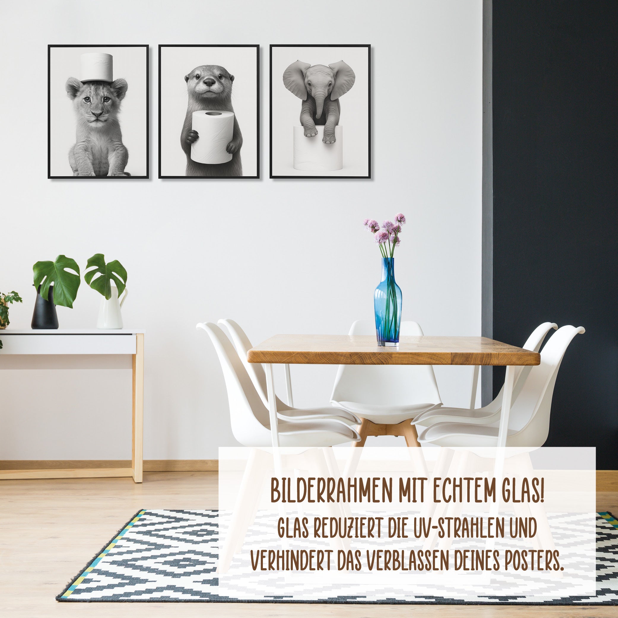 Wackadoo Poster Set Baby Klotiere 3er Set inklusive Bilderrahmen