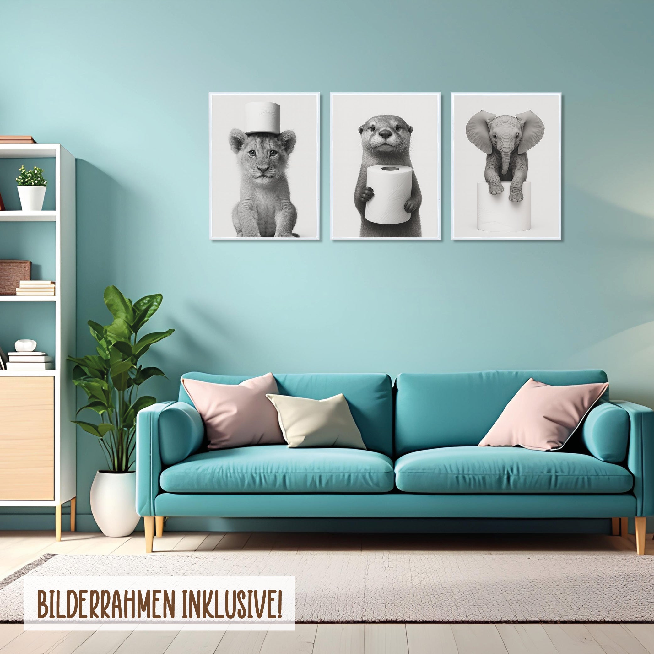 Wackadoo Poster Set Baby Klotiere 3er Set inklusive Bilderrahmen