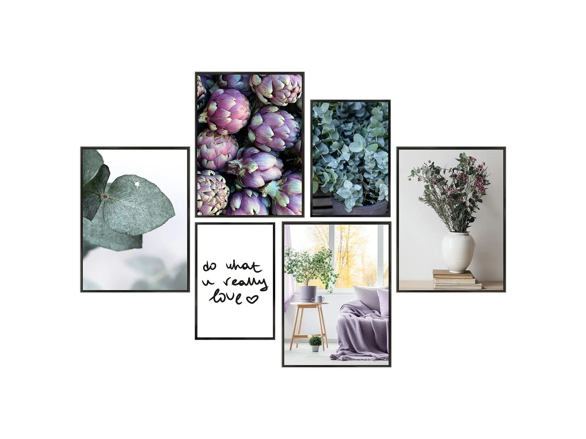 Bilderrahmen Set 6 teilig (30x40 cm & 21x30 cm (DIN A4)) mit Glasscheiben zum Gestalten von Fotowänden Bilderrahmen Set