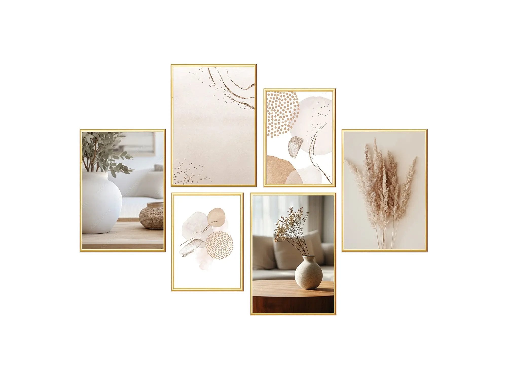 Bilderrahmen Set 6 teilig (21x30 cm & 15x20 cm) mit Glasscheiben zum Gestalten von Fotowänden Bilderrahmen Set