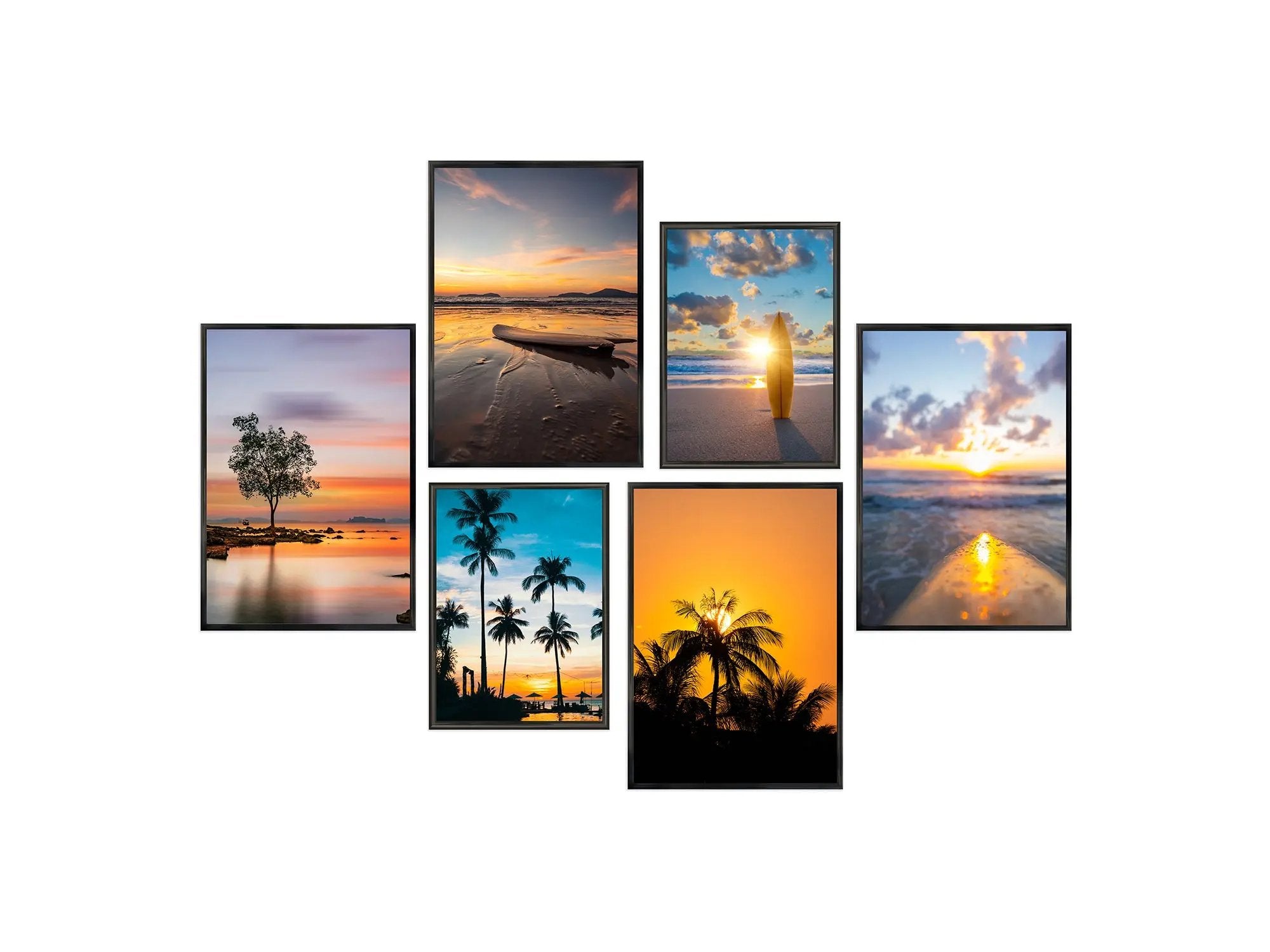 Bilderrahmen Set 6 teilig (21x30 cm & 15x20 cm) mit Glasscheiben zum Gestalten von Fotowänden Bilderrahmen Set