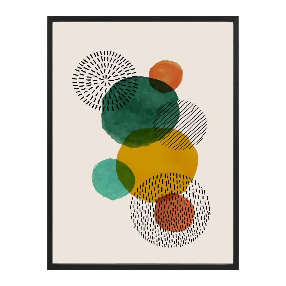 Poster mit Bilderrahmen Kreise - inklusive Bilderrahmen Interior Design