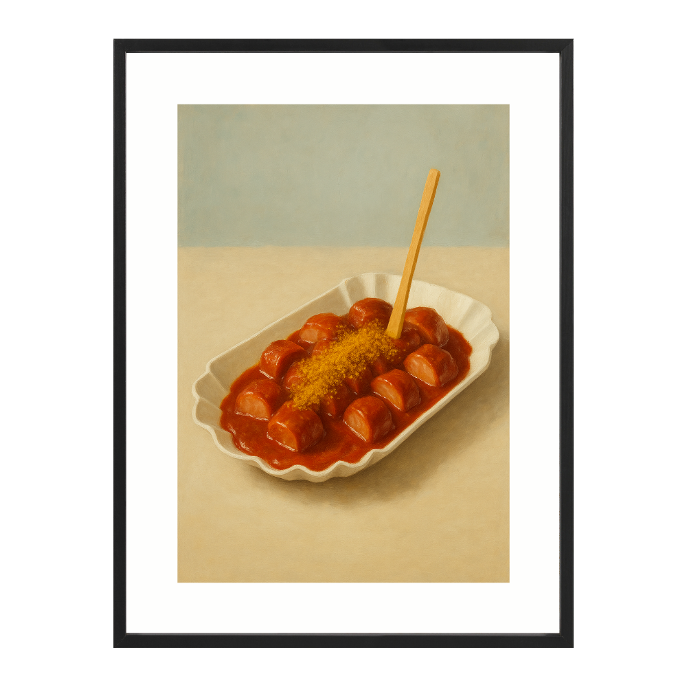 Poster mit Bilderrahmen Currywurst - verschiedene Formate