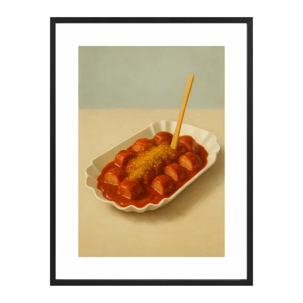 Poster mit Bilderrahmen Currywurst - verschiedene Formate Interior Design