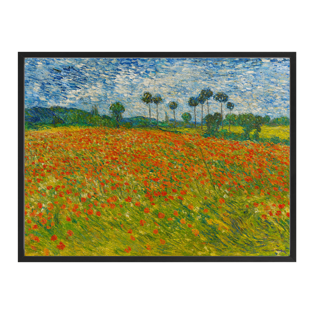 Poster mit Bilderrahmen van Gogh Mohnwiese - verschiedene Formate