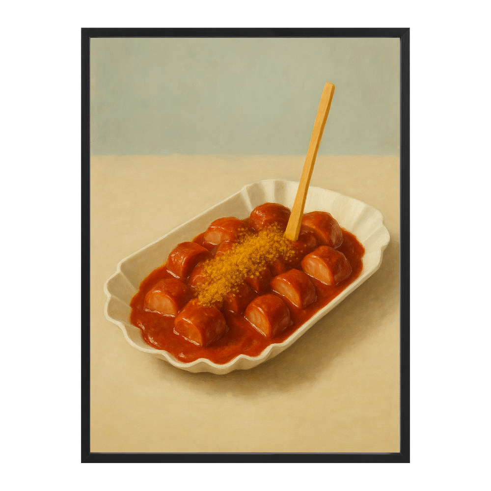 Poster mit Bilderrahmen Currywurst - verschiedene Formate