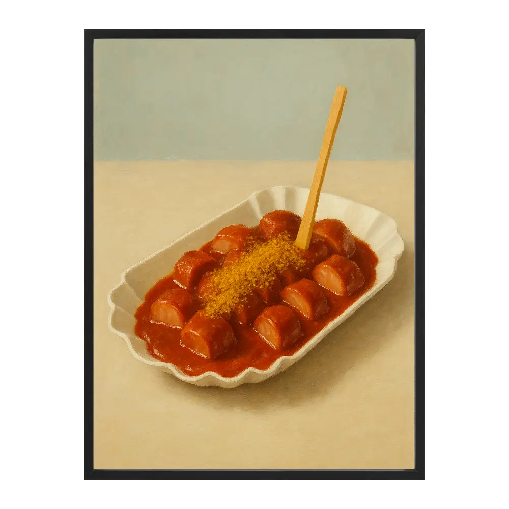 Poster mit Bilderrahmen Currywurst - verschiedene Formate Interior Design