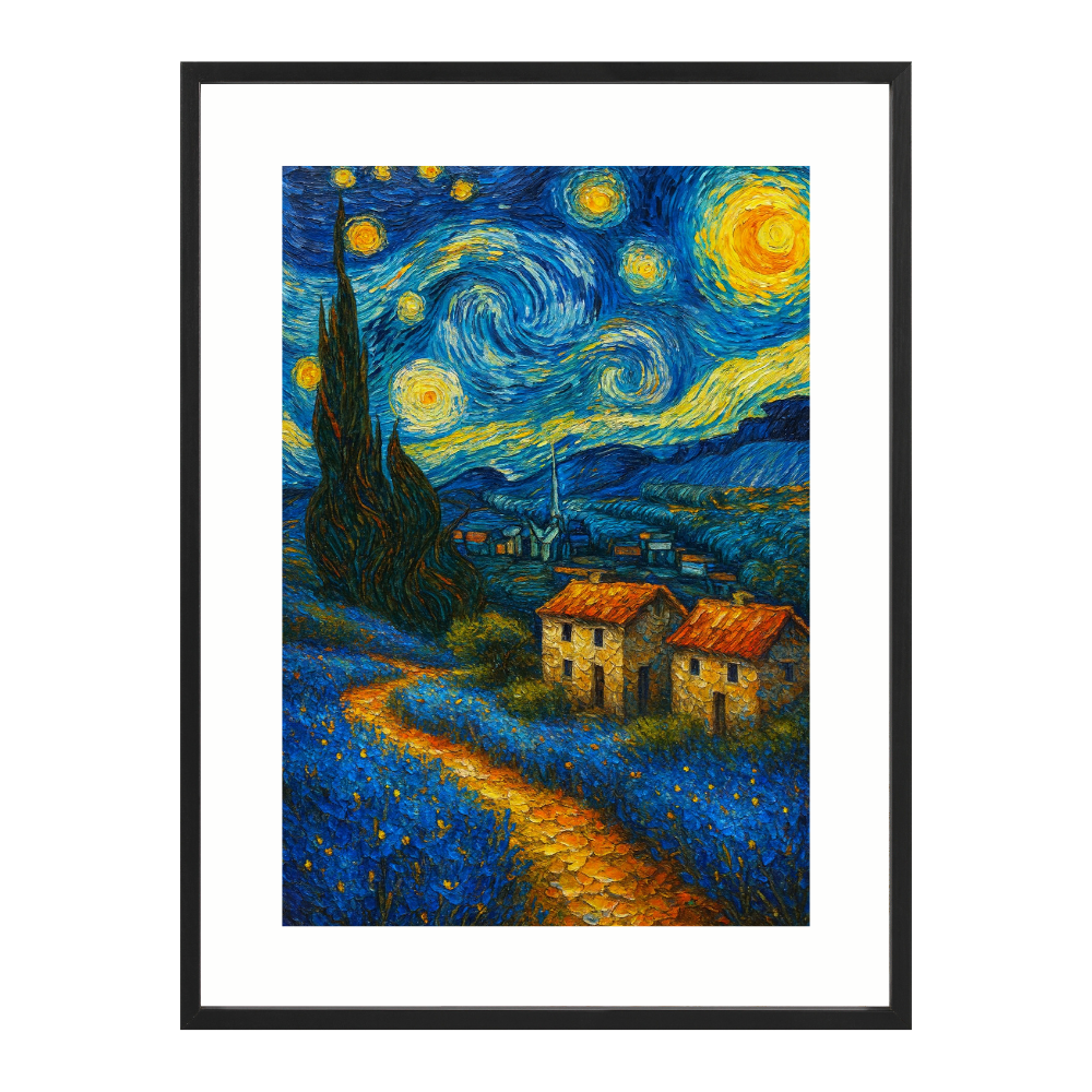 Poster mit Bilderrahmen van Gogh Landschaft - verschiedene Formate