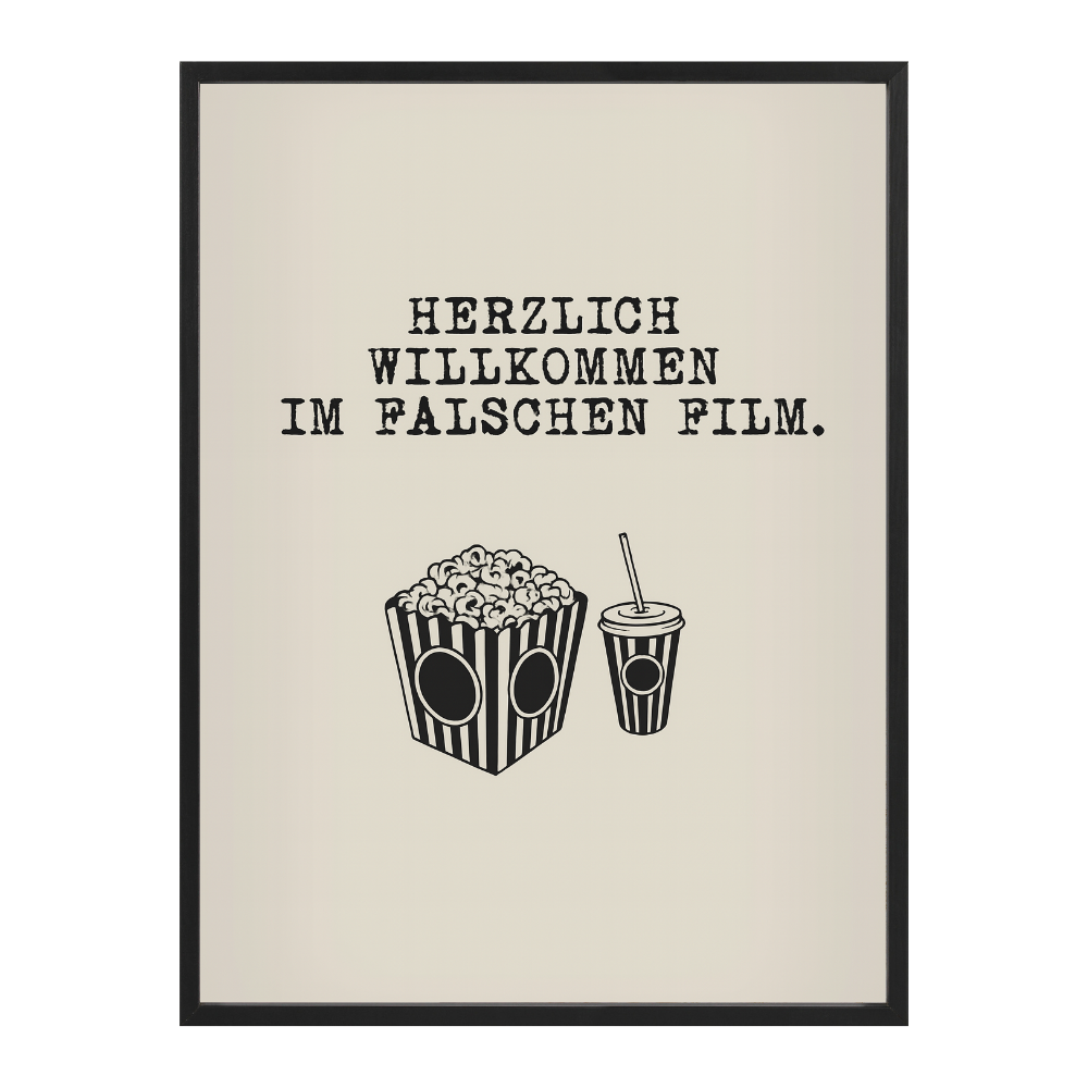Poster mit Bilderrahmen Falscher Film - verschiedene Formate