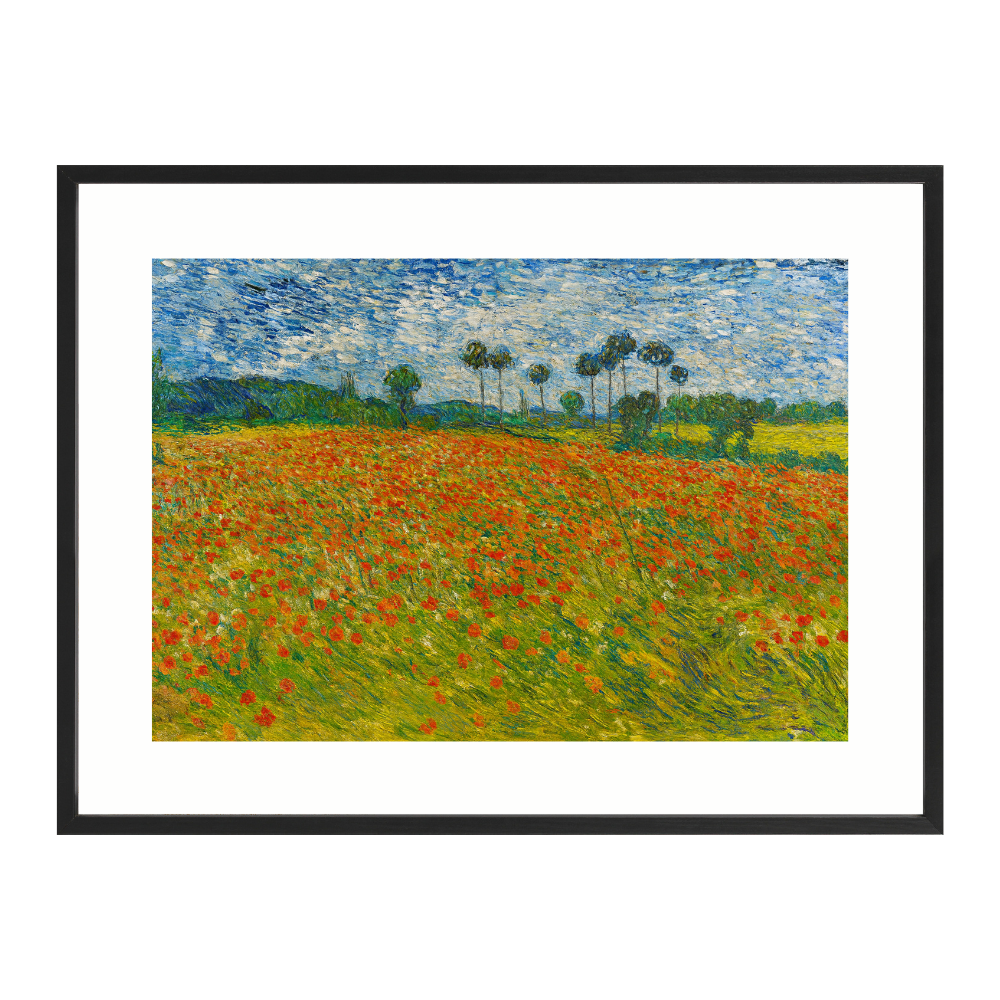 Poster mit Bilderrahmen van Gogh Mohnwiese - verschiedene Formate