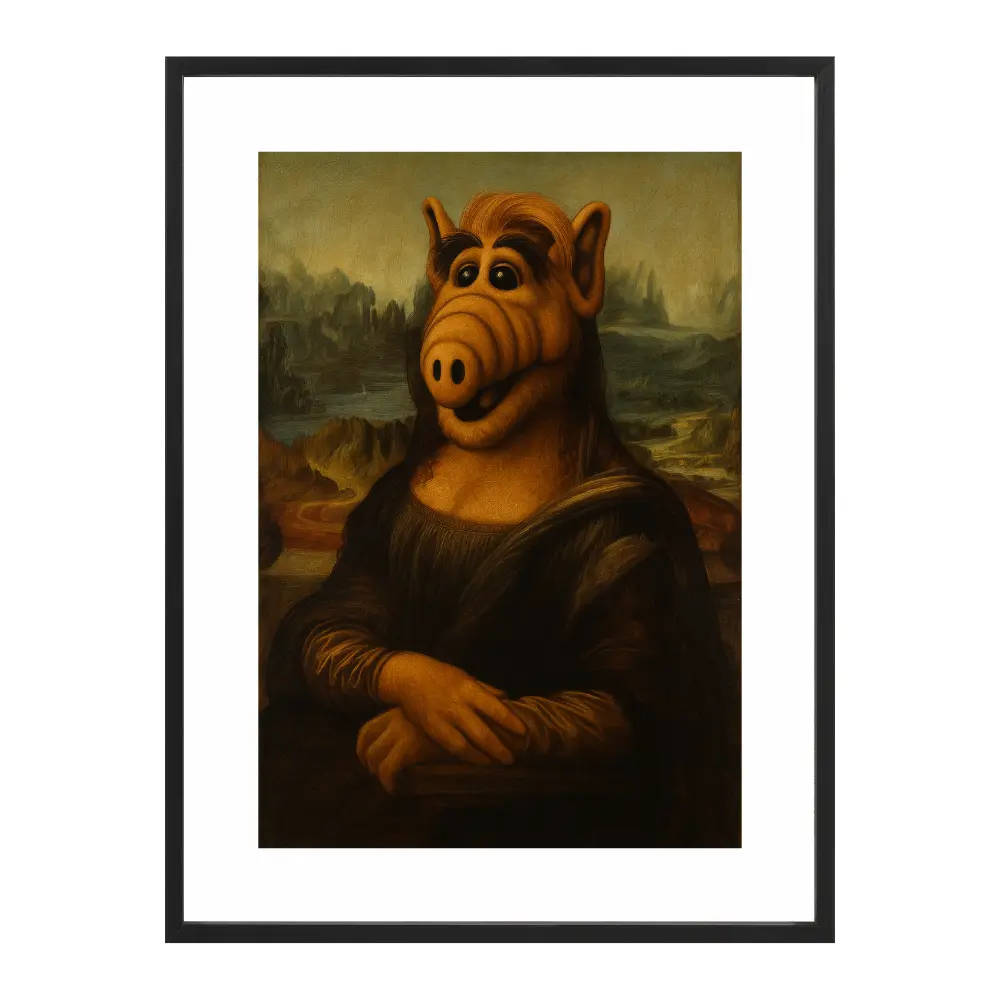 Poster mit Bilderrahmen Mona Lisa Alf - verschiedene Formate Interior Design