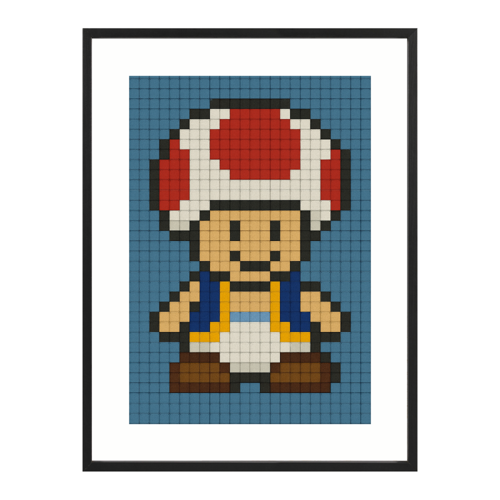 Poster mit Bilderrahmen Toad Pixel - verschiedene Formate