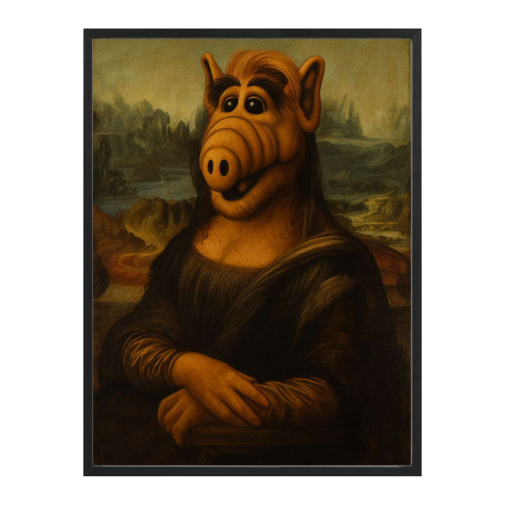 Poster mit Bilderrahmen Mona Lisa Alf - verschiedene Formate